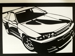 スカイラインgtr R32 切り絵 フロント さびしいガレージをクールに演出するための切り絵 切り紙屋