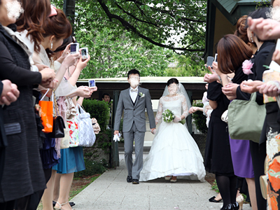 自由学園明日館ウェディング当日 フラワーシャワーセレモニー