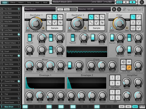 Waldorf Attack Drums for iPad