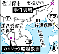 自殺現場©読売新聞