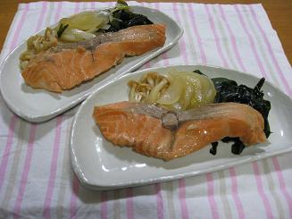ごはん*鮭の煮物