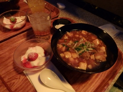 麻婆豆腐と豚角煮のあんかけラーメン!しっかり辛かったもよう