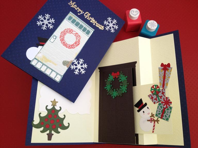 クラフトパンチ教室 クリスマスのポップアップカード Te Shigoto Blog