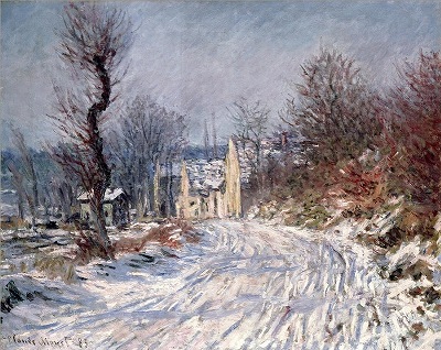 モネ 雪の絵画 複製画 アルジャントゥイユの雪 - クロード・モネの