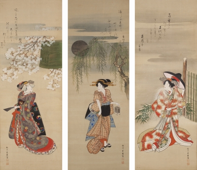 浮世絵師が描いた江戸美人100選「肉筆浮世絵―美の競艶」 | 青い