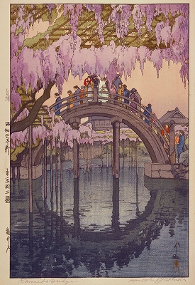 吉田博、京都之夜、希少な額装用画集より、新品高級額装付、状態良好 吉田博、根津 正直八百屋、希少な額装用画集より、新品高級額装付
