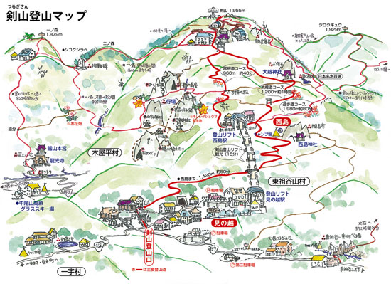 剣山登山マップ