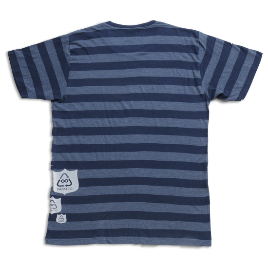 ボーダーエンブレムTシャツ メンズ/アオ バック