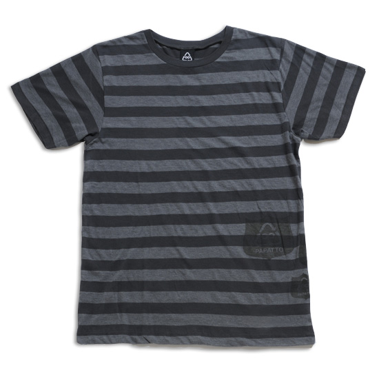 ボーダーエンブレムTシャツ メンズ/クロ