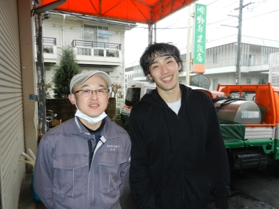 横尾選手と工場長