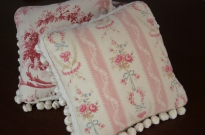 アンジュ様専用☆フランスアンティークMB刺繍☆トワルドジュイ柄