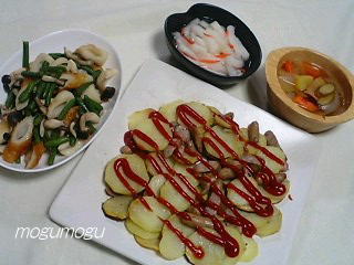 ジャガイモとウインナーの蒸し焼き