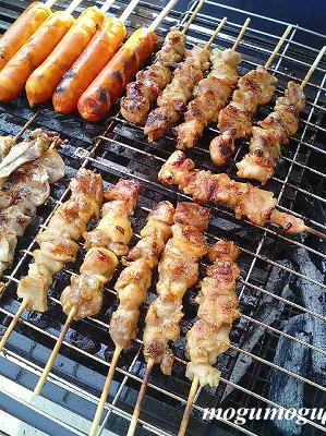 炭火で焼き鳥♪
