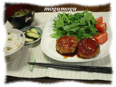 照り焼きキャベツ入りハンバーグ