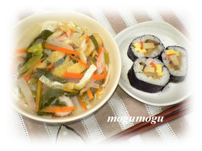 にゅうめんと巻きずし