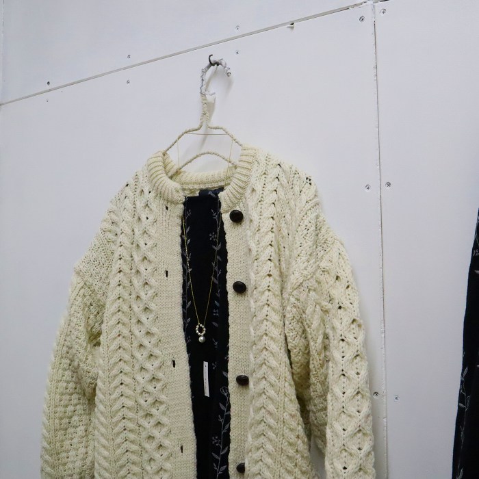 カーディガン bluewillow ブルーウィロー 柄編み 配色カーディガン ホワイト 01CWP29550 カーディガン bluewillow ブルーウィロー 柄編み 配色