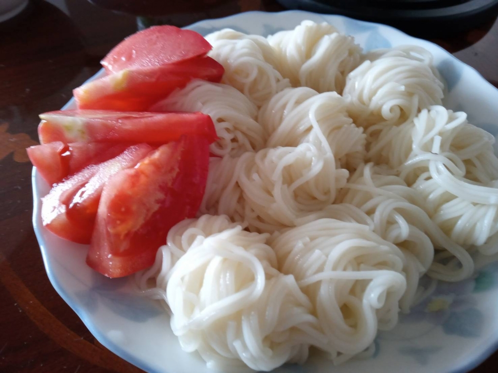 整体後のそうめん