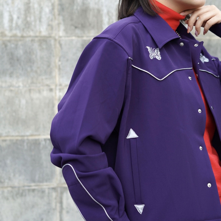 cowboy jacket L ブラック パープル-