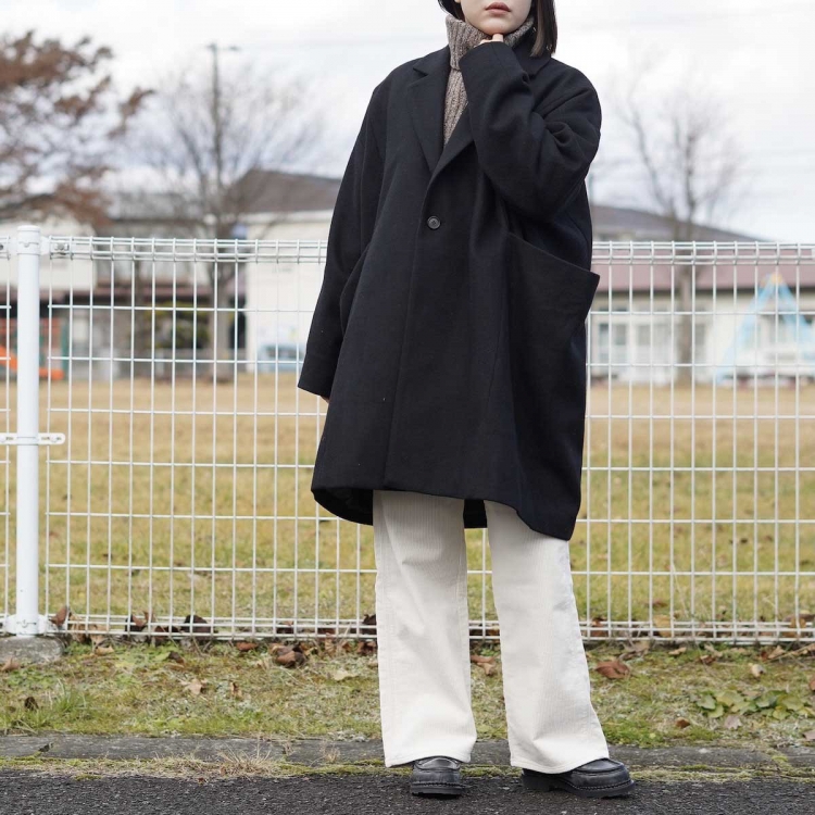 BOX　バージスブルック　メンズロングコート　ブラック バージスブルック コート BOX バージスブルック メンズロングコート