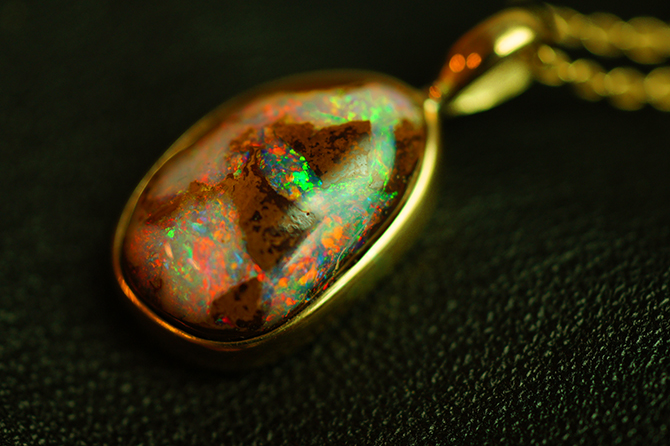 earth art black opal NATURAL KOROIT OPAL