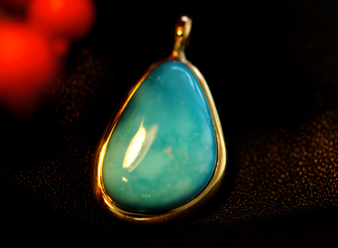 Sleeping Beauty  Turquoise pendant