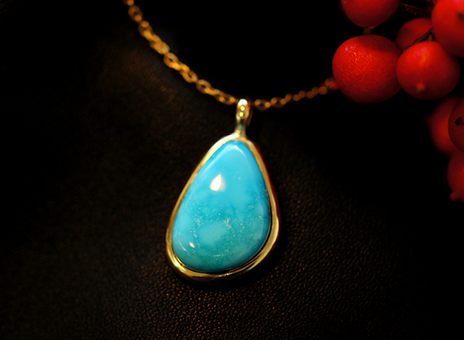 Sleeping Beauty  Turquoise pendant