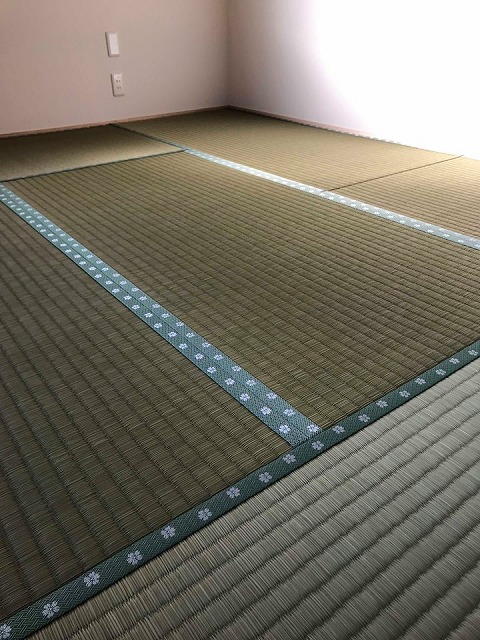 イマドキ模様替え洋間から和室へ。“きなり畳シリーズ極太（ＧＯＫＵＢＵＴＯ）大阪大東市家庭用国産畳専門店うえむら畳1