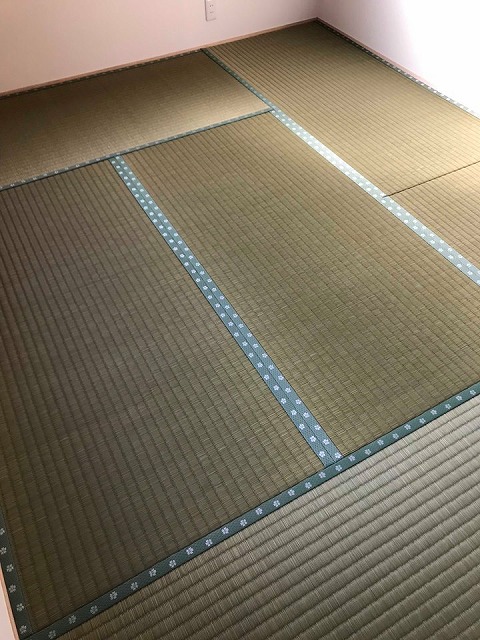 イマドキ模様替え洋間から和室へ。“きなり畳シリーズ極太(GOKUBUTO)大阪大東市家庭用国産畳専門店うえむら畳5