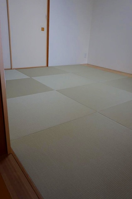 〜モダン縁無し琉球畳毛羽立った畳からモダンリーフグリーン6帖間施工事例〜4