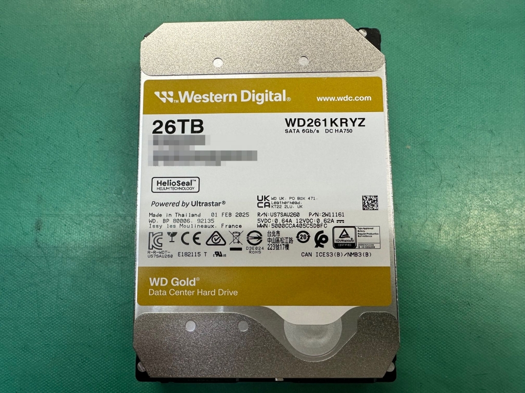WD Gold 26TB HDD「WD261KRYZ」レビュー | センチュリーサポートブログ
