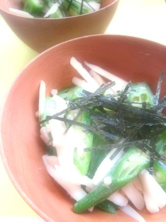 山芋とオクラのWネバネバ梅肉和え