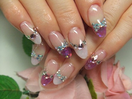 スカルプ クリア紫ホロとナチュラルホワイトホロフレンチにスワロライン Irish Nail アイリッシュネイル Blog