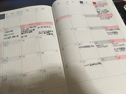 散財 ほぼ日手帳16カズン4月始まり ふくだべ ブ朗グ