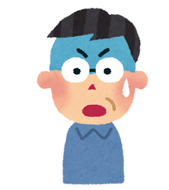 焦った顔