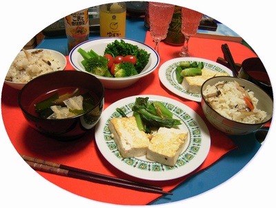 R0026231深川飯と豆腐ソテーと茎ブロッコリー、グミトマト丸_400.jpg