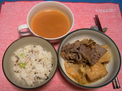 R0033224夜-牛肉のキムチ鍋、キムチスープ、かやくご飯_400.jpg