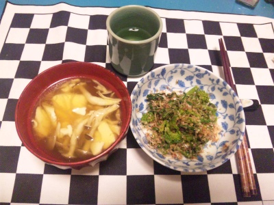 SBSH0123夜-菜の花おかか和え 、シメジと豆腐のスープ_400.jpg