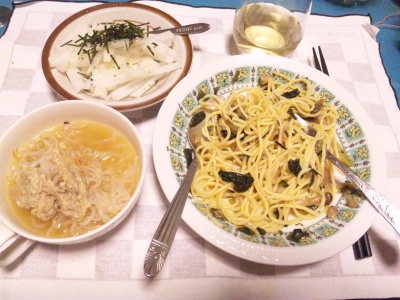 SBSH0204_0305夜-スパゲティ、つみれスープ、大根サラダ_400.jpg