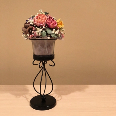 ɥ饤ե 󥸥 ץ쥼 ɥۥ Х   桼 ǥե˥ 饤ե ȥå dried flower arrangement gift candle holder rose daffodil