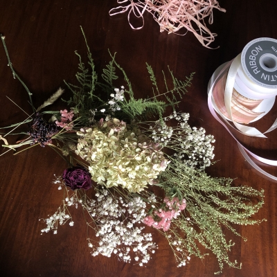 スワッグ　デザイン　ドライフラワー　ハイドレンジア　swag design dried flowers hydrangea  garden fondly