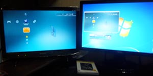 Bravia21.5型 BenQ 24型 PS3二画面表示