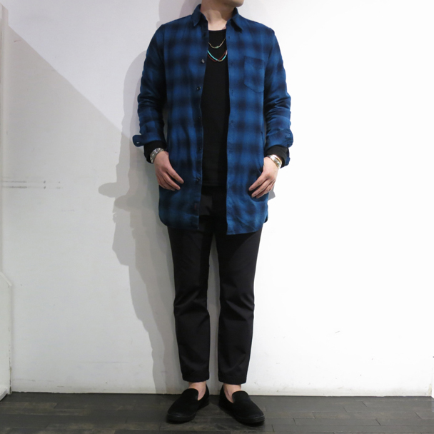 ガイジンメイド インディゴチェックロングシャツ (1).JPG