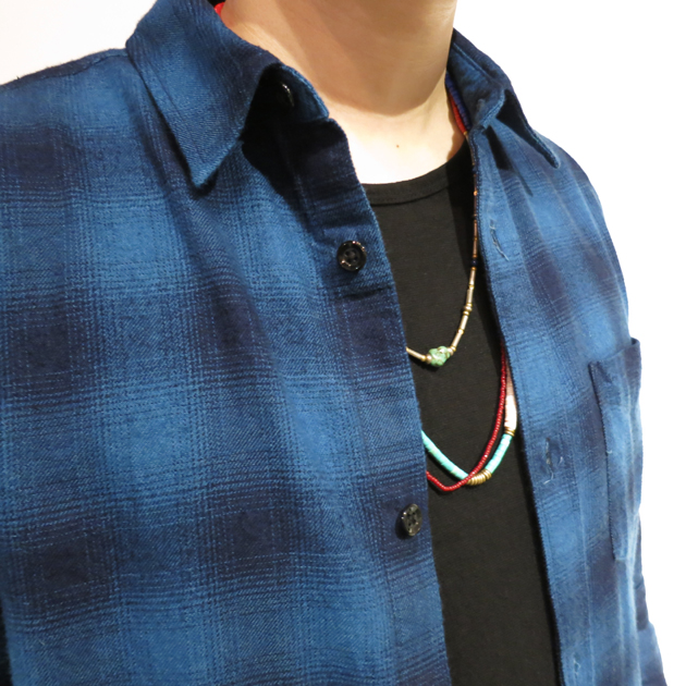 ガイジンメイド インディゴチェックロングシャツ (2).JPG