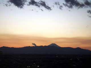 夕映え富士山