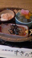 甘味かご盛(みつ豆・白玉・ところ天)