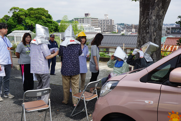 サティエで消防訓練
