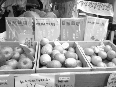 無農薬、自然栽培の野菜や果物たち。