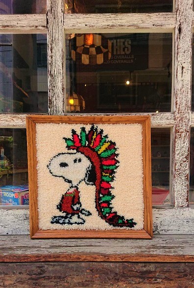 ☆ ヴィンテージフェルト絵画 vintage felt painting 1980's snoopy