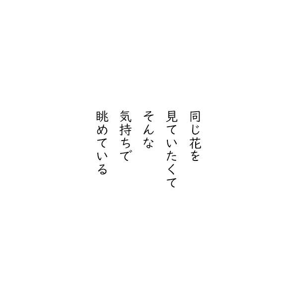 ［五行詩］同じ花を　見ていたくて　そんな　気持ちで　眺めている