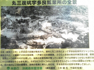 ウタラ炭坑跡案内板